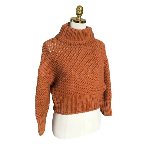FREE PEOPLE | My Only Sunshine Cotton Blend Crew Neck Chunky Sweater Size XS - Picture 9 of 13